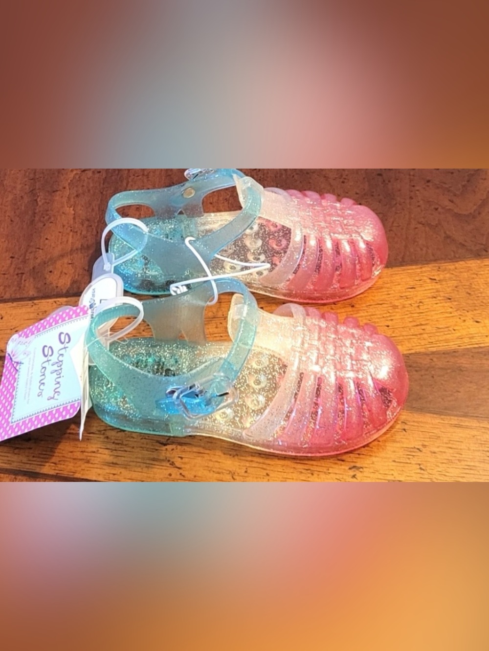 NEW-Stepping Stones-Toddler Girls Jelly Sandals-Size 7-Pink &
Blue